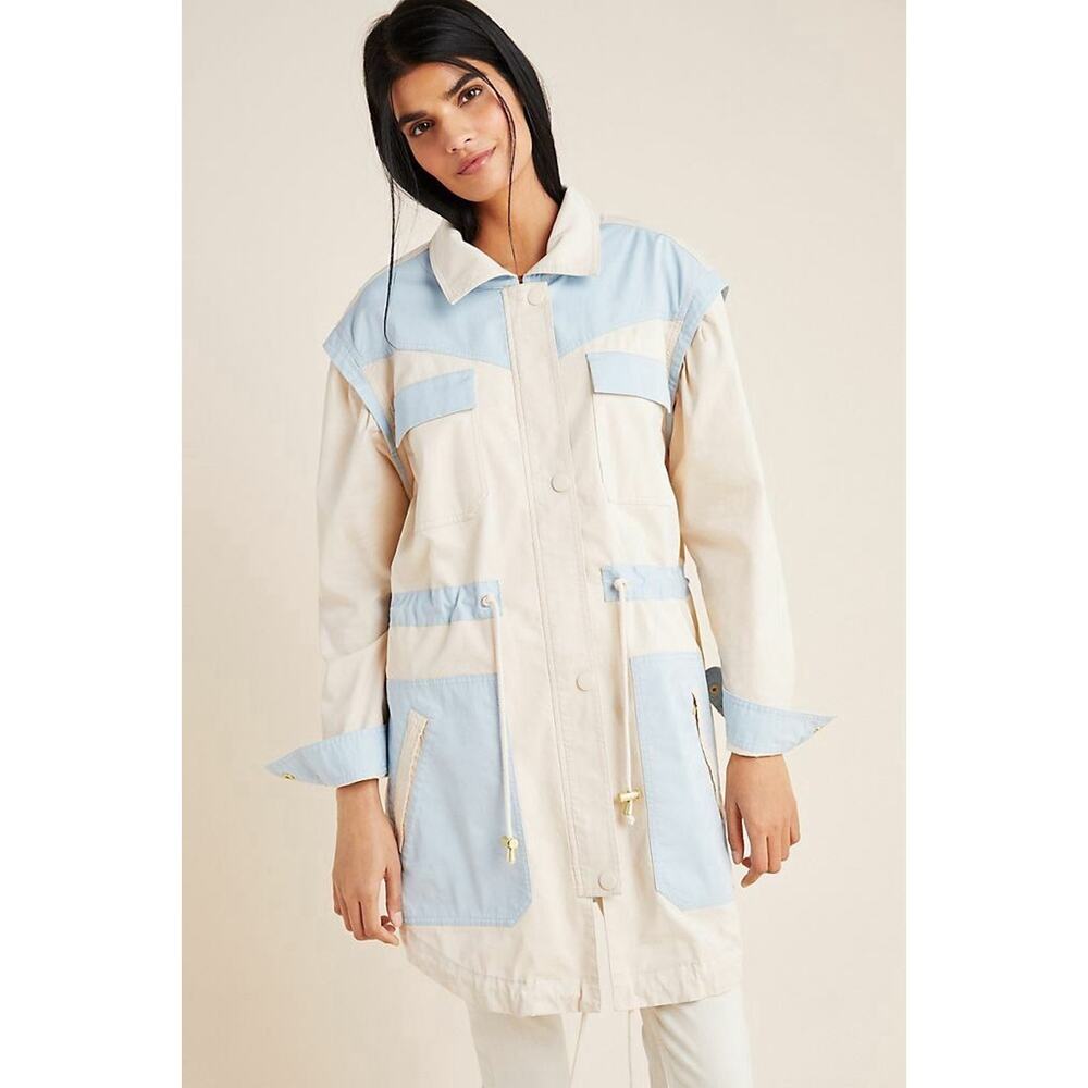 Anthropologie Catelyn Pastel Color Blocked Utility Anorak Jacket Size S NWT $198